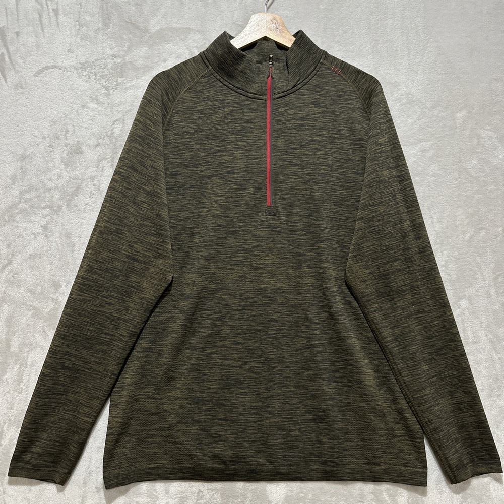 Lululemon Metal Vent Tech 1/4 Zip Mens XL Heathered Green Long Sleeve‎ Pullover
